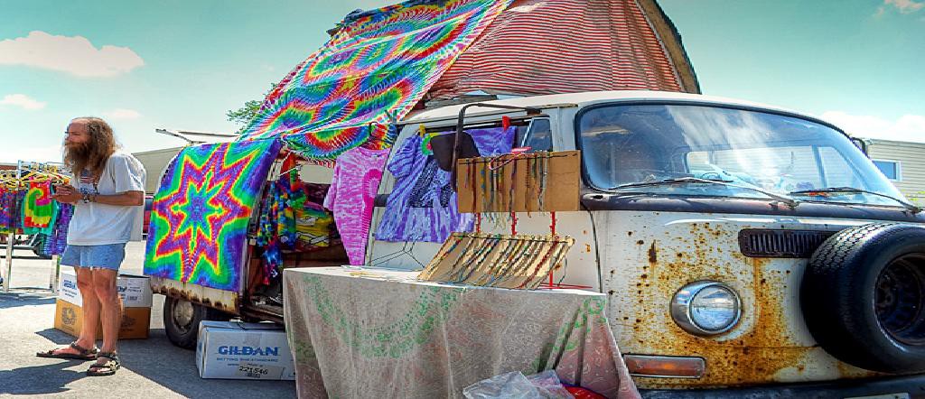 Scenes from a flea market - Tie dye guy
